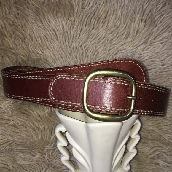 FOSSIL Large Brass Buckle Leather Belt - Picture 1 of 3